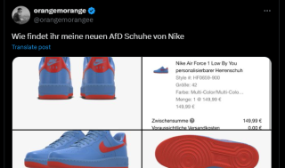 Casino Streamer Orangemorange postet Schuhe in AfD-Farben